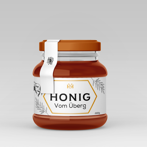 Sticker label with the title 'honig'