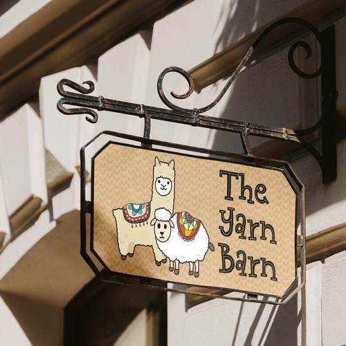 Sheep brand with the title 'The Yarn Barn logo design'