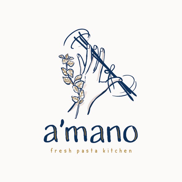 Pasta logo with the title 'Logo for an italian restaurant'