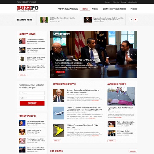 News website with the title 'BuzzPo News'