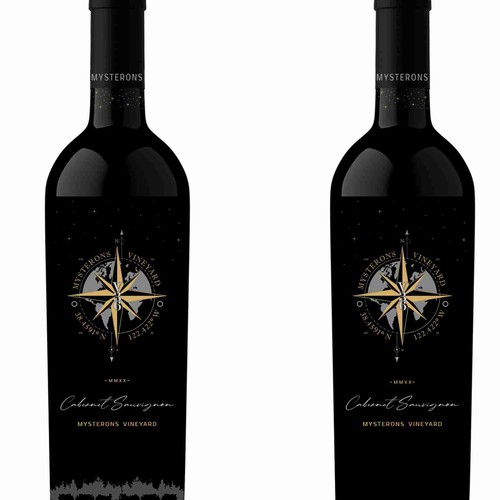 Creative label with the title 'Wine bottle label'