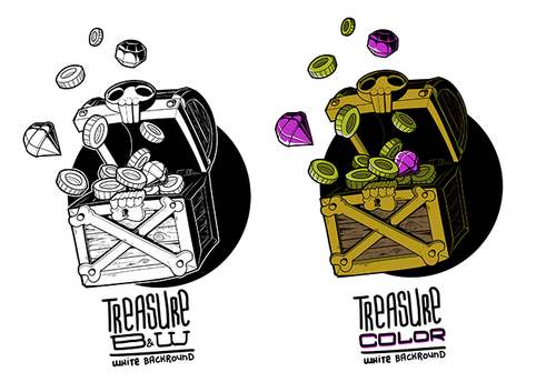 RPG design with the title '"Treasure Chest" Graphic'