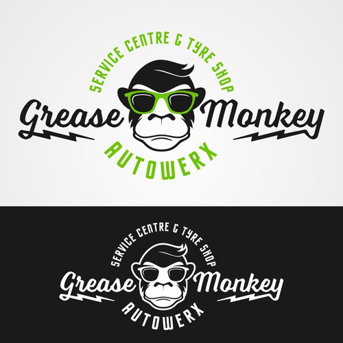 Repair logo with the title 'GREASE MONKEY @ WORK!!!!!'