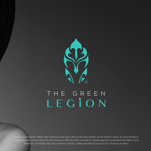 Textile design with the title 'Green Legion'