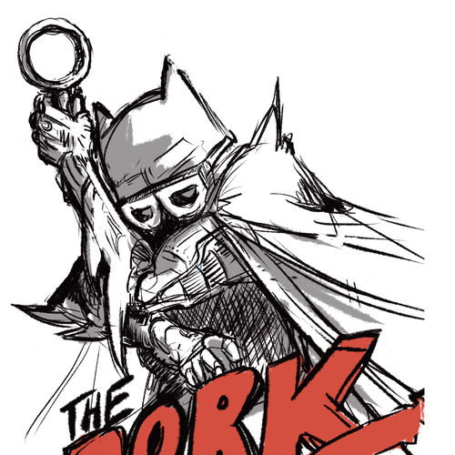 Batman design with the title 'the Dork Knight'