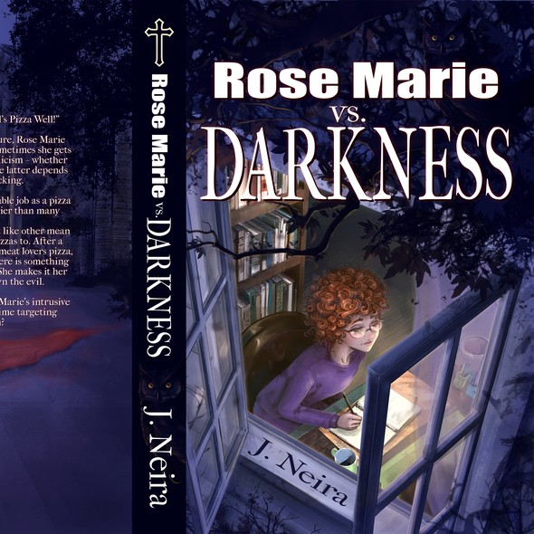 Drawing book cover with the title 'Rose Marie vs. Darkness - J. Neira'