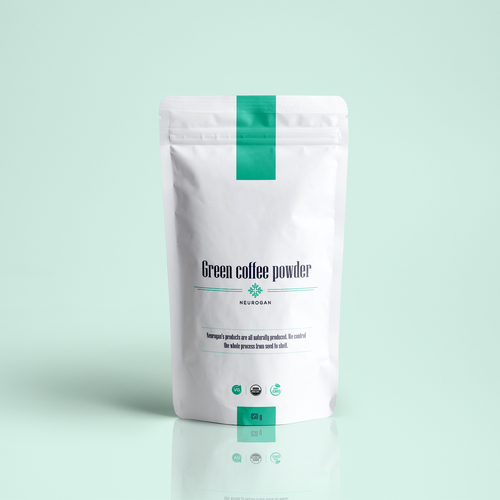 Powder packaging with the title 'Packaging design for Neurogan'