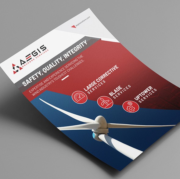 Digital marketing design with the title ' Wind Turbine Service Digital Presentation'