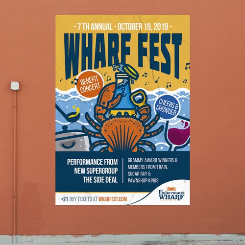 Concert design with the title 'Wharf Fest Poster'