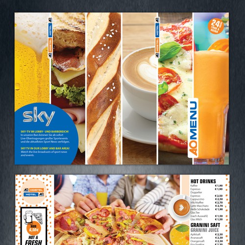 Snacks design with the title 'Bar menu for AO Hotels'