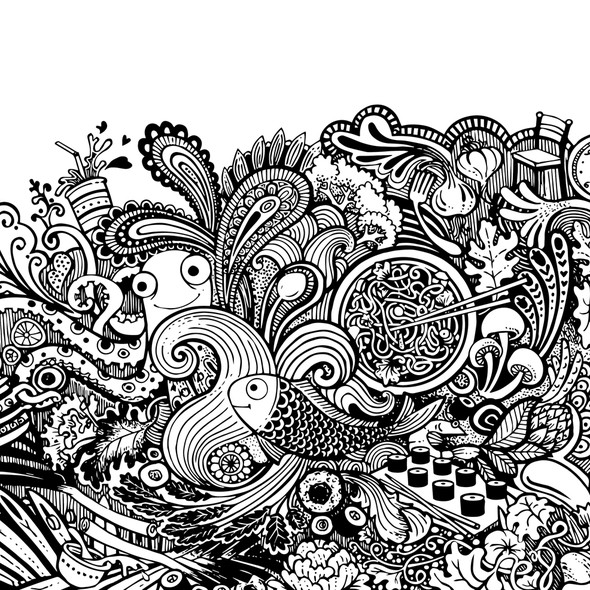 Doodle artwork with the title 'Big Doodle Story'