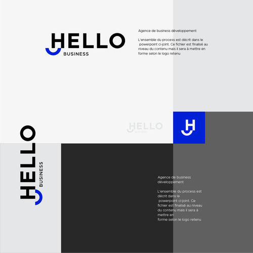 Minimalist logo with the title 'Hello Business'