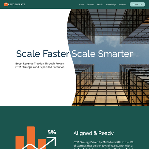 Startup website with the title 'Landing Site Design'