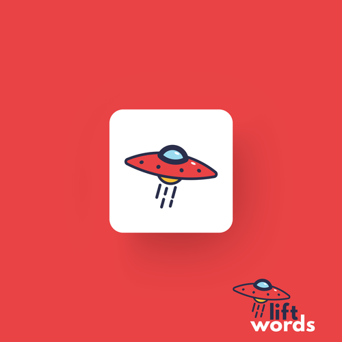 UFO logo with the title 'Flat, Minimalist and energetic design '