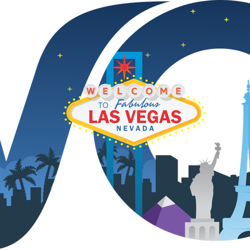 Travel agency logo with the title 'Vo LasVegas'