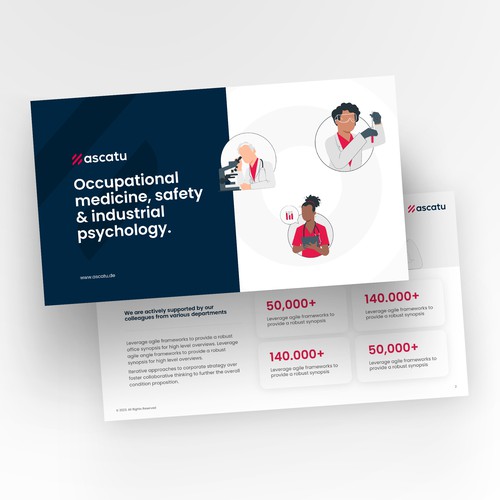 Keynote design with the title 'Occupational Health / Company Physician Company - PowerPoint Template'