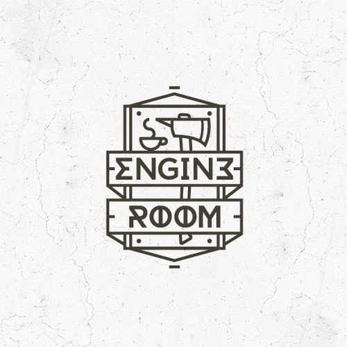 Axe design with the title 'Now Fire Fighters need YOUR help... for their cafe logo'