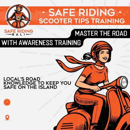 Bali design with the title 'Invitation design for "Safe Riding Bali"'