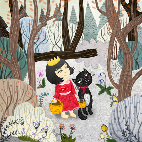 Forest artwork with the title 'a book for my daughter'