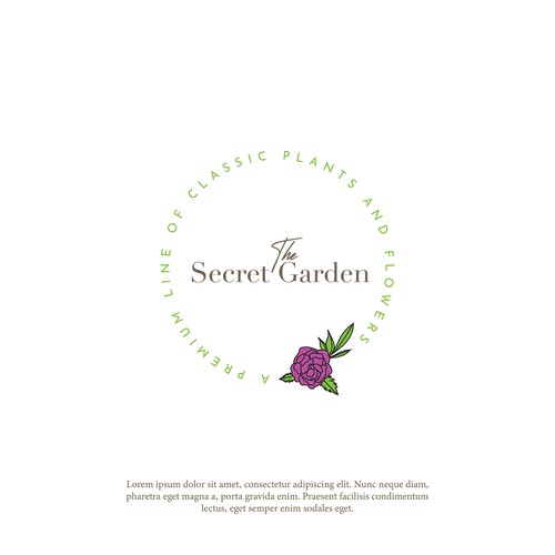 Flower shop logo with the title 'Premium Plants & Blooms.'