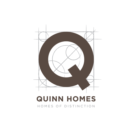 Blueprint design with the title 'Quinn Homes Logo'