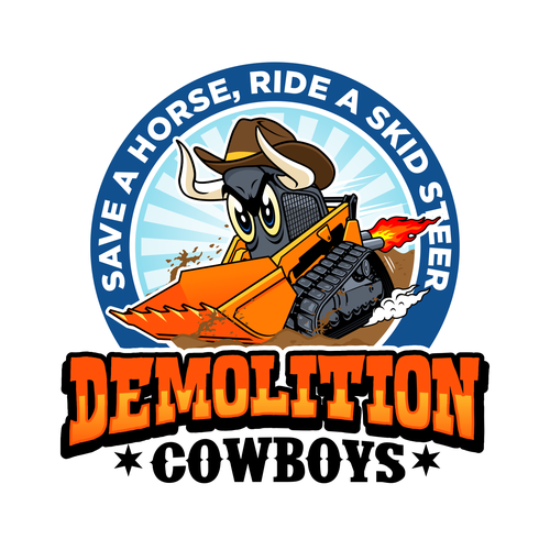 Yak logo with the title 'Demolition Cowboys'