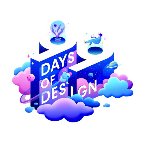 IPad design with the title 'Space 99DaysofDesign'
