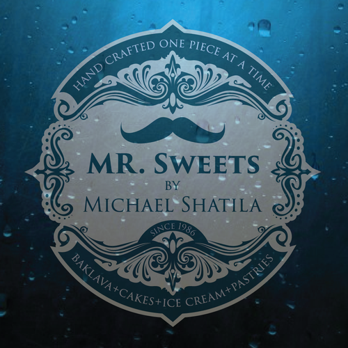 Mustache logo with the title 'MR. Sweets by Michael Shatila'