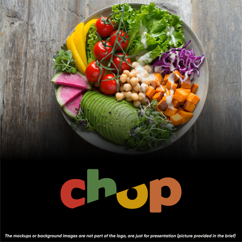 Food design with the title 'Chop'