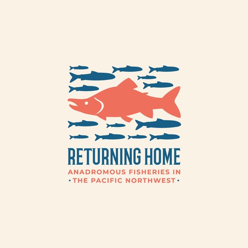 Migration design with the title 'Logo for a group of fisheries meeting'