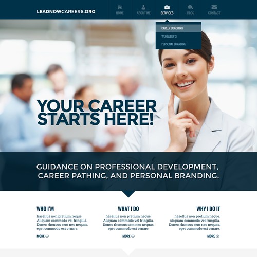 Personal website with the title 'Help me launch my career coaching business'