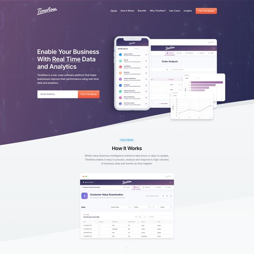 Sketch website with the title 'Timeflow'
