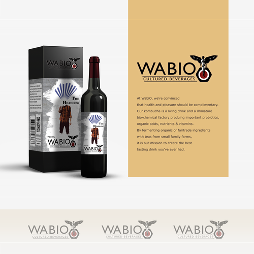 Kombucha label with the title 'High-shelf soft drink aimed at urban nightlife and bar scene'