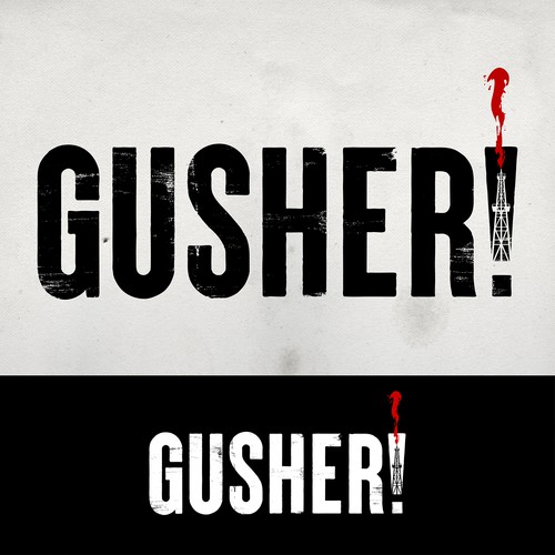 Horror logo with the title 'GUSHER!'