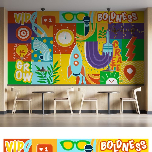 Wallpaper design with the title 'Mural Design'