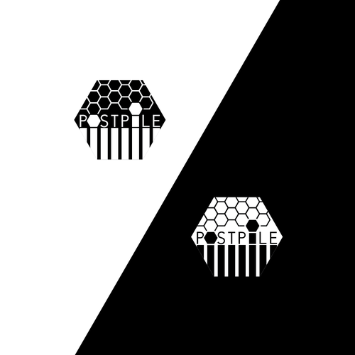 Hexagon logo with the title 'Postpile logo'