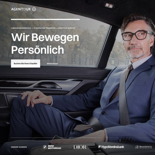 Swiss design with the title 'Bold Website for a chauffeur business'