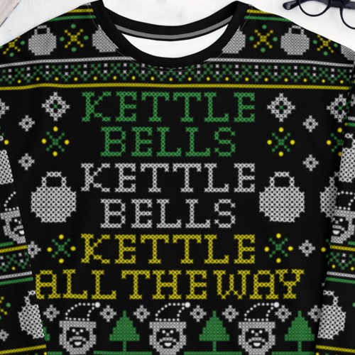 Crossfit design with the title 'Kettle Bells Kettle Bells Kettle All The Way'