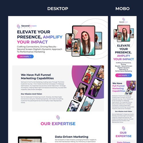 Women empowerment design with the title 'Empowering Growth: Second Screen Digital Website Design'