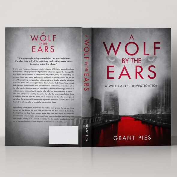 Red design with the title 'Book Cover for A Wolf By The Ears'