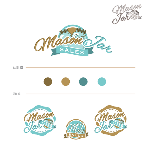 Outlet logo with the title 'Create a beautiful & vintage logo for MasonJarSales.com.au'