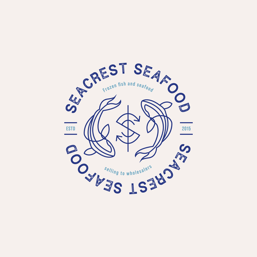 Fish brand with the title 'Vintage logo design for a seafood company'