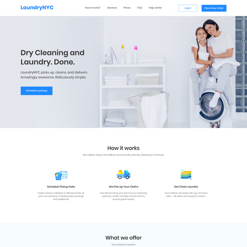 Laundry design with the title 'Laundry NYC website design'