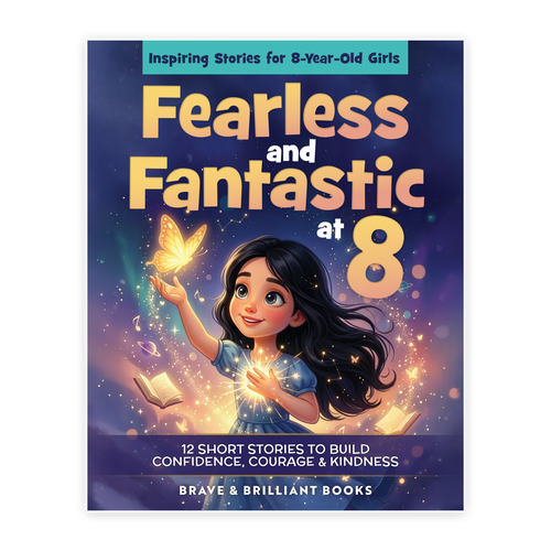 Book cover with the title 'Fearless and Fantastic at 8'