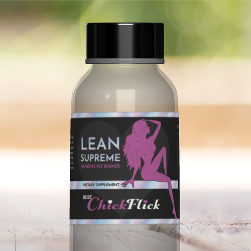 Pink label with the title 'Label Design - Womens Dietary Supplement'