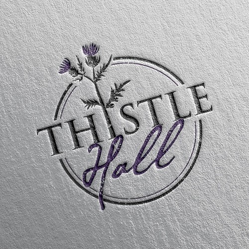 Flower design with the title 'Logo for Thistle Hall'