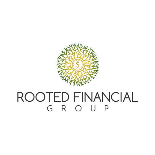 Roots brand with the title 'rooted financial group logo'