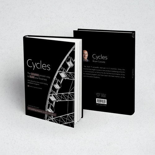Cycle design with the title 'Clean, Dark Business Book Cover'