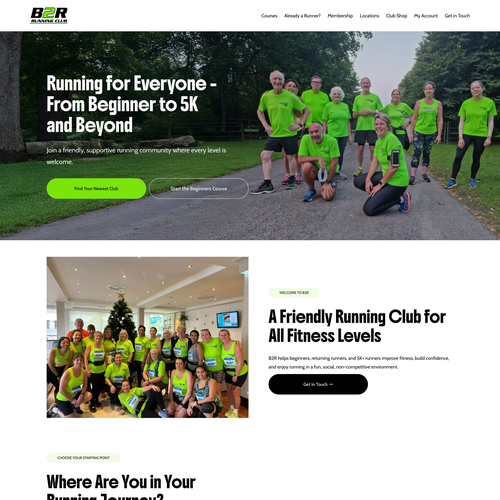 HTML website with the title 'Running Club in London'