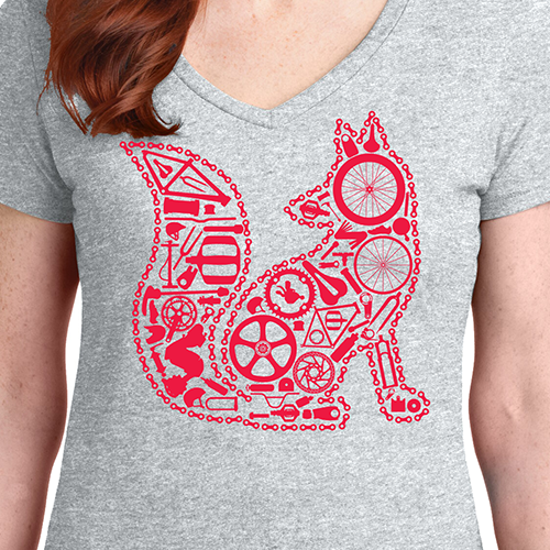 Bike t-shirt with the title 'Foxy Cyclist T-Shirt'